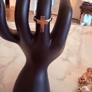 Gold Cross Ring - Simple Religious Ring